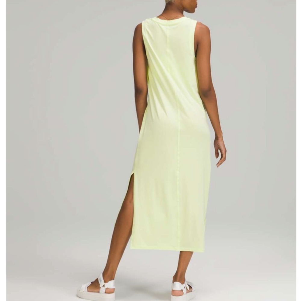 Lululemon All Yours Tank Maxi Dress Crispin Green Pima Cotton Size 6 Sleeveless - Picture 3 of 17